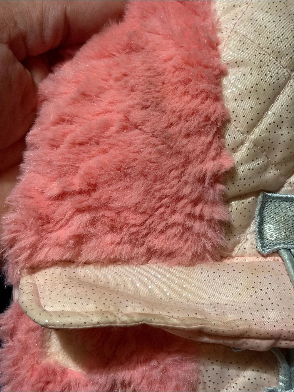 Girls' 2T Pink Quilted Hooded Vest with Faux Fur Trim by Little Lass